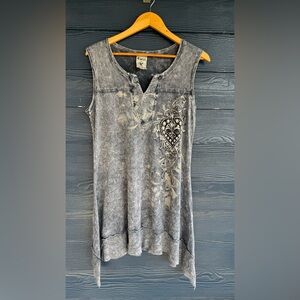 Vocal Burnout Sleeveless Tunic Top Dress with Rhinestone Design – Size XL